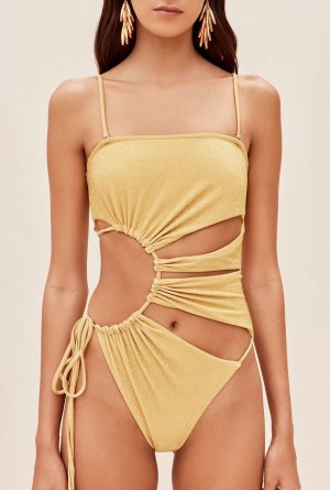 Cult Gaia Allegra One Piece Bodysuit Beige | NZ 421375N