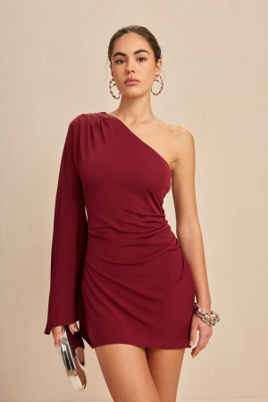 Cult Gaia Amani Dress Burgundy | NZ 028617K