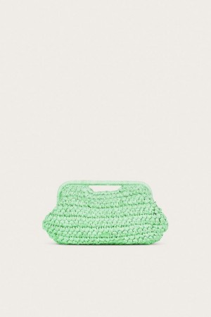 Cult Gaia Aurora Large Clutch Light Green | NZ 208645I