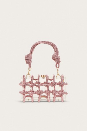 Cult Gaia Bess Rhinestone Shoulder Bag Pink | NZ 154927J