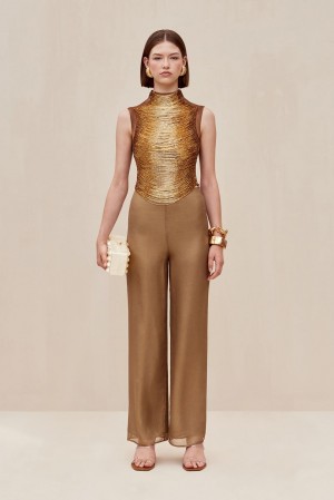 Cult Gaia Bisou Pants Gold | NZ 732160H