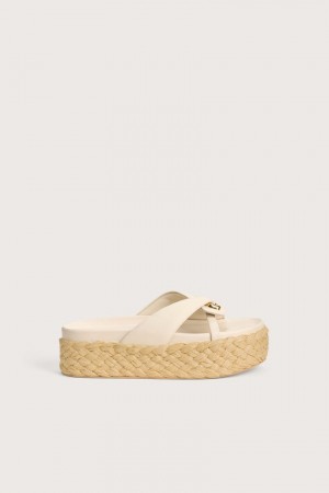 Cult Gaia Blythe Platform Sandals White | NZ 164739B