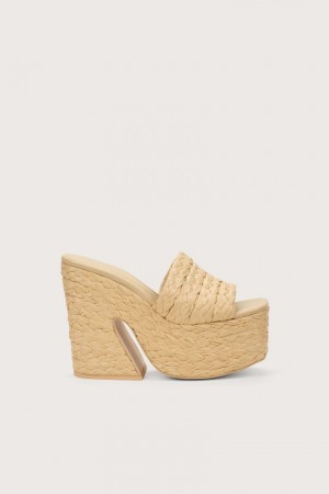 Cult Gaia Daria Platform Sandals Beige | NZ 327045O