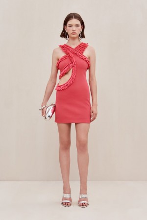 Cult Gaia Ervin Knitted Dress Pink | NZ 341965Q