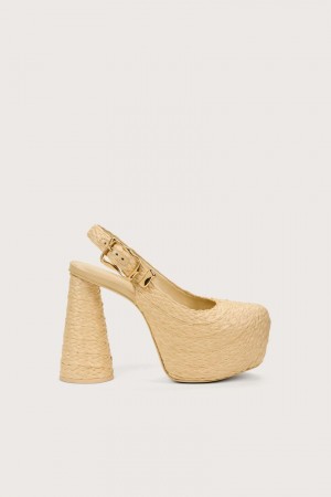 Cult Gaia Harmony Platform Sandals Beige | NZ 281754O