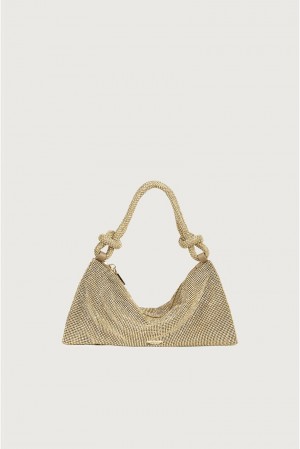 Cult Gaia Hera Nano Rhinestone Shoulder Bag Gold | NZ 704856P