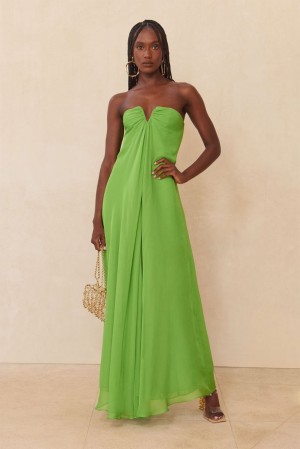 Cult Gaia Janelle Gown Dress Green | NZ 769042P