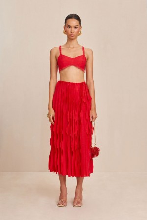 Cult Gaia Jaylin Skirt Red | NZ 396548H