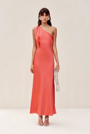 Cult Gaia Kamila Gown Dress Coral | NZ 720396K