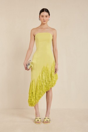 Cult Gaia Libby Gown Dress Lemon | NZ 965407J