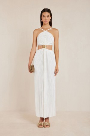 Cult Gaia Mitra Gown Dress White | NZ 598236W