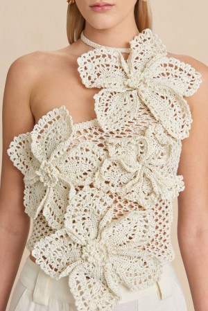 Cult Gaia Nazanin Crochet Top White | NZ 703915M