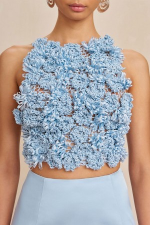 Cult Gaia Regina Crochet Top Blue | NZ 263809F