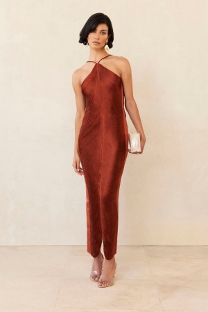 Cult Gaia Renata Gown Dress Burgundy | NZ 745962H