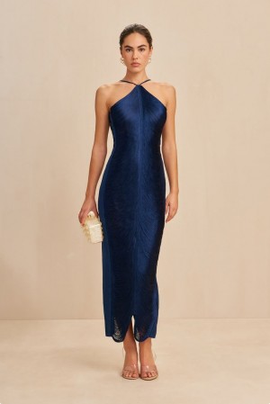 Cult Gaia Renata Gown Dress Navy | NZ 651274A