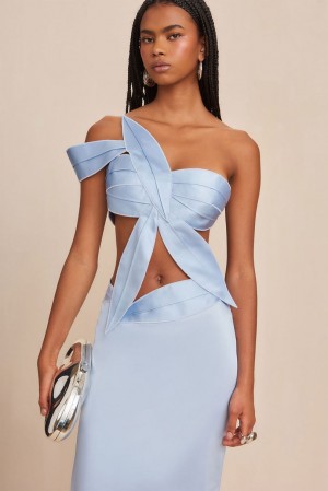 Cult Gaia Svetlana Gown Dress Blue | NZ 204596B