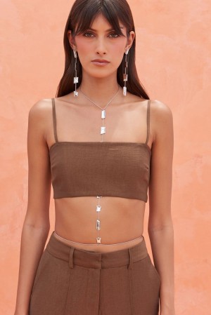 Cult Gaia Tereza Top Brown | NZ 927041G