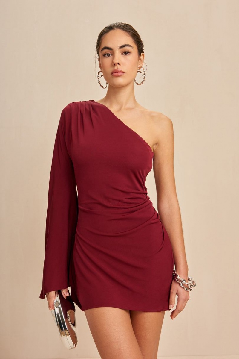 Cult Gaia Amani Dress Burgundy | NZ 028617K