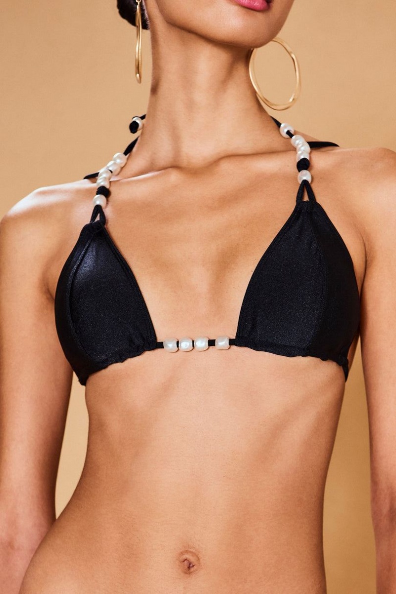 Cult Gaia Anoki Bikini Top Black | NZ 239164H