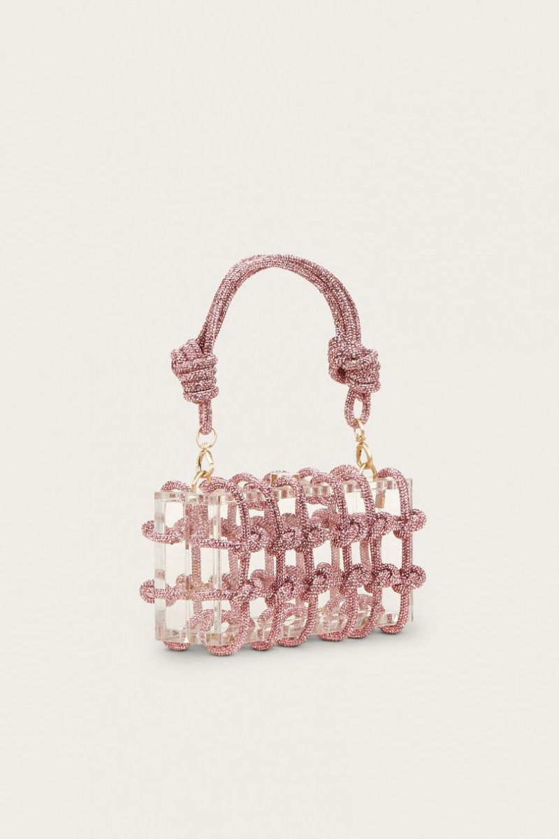 Cult Gaia Bess Rhinestone Shoulder Bag Pink | NZ 154927J