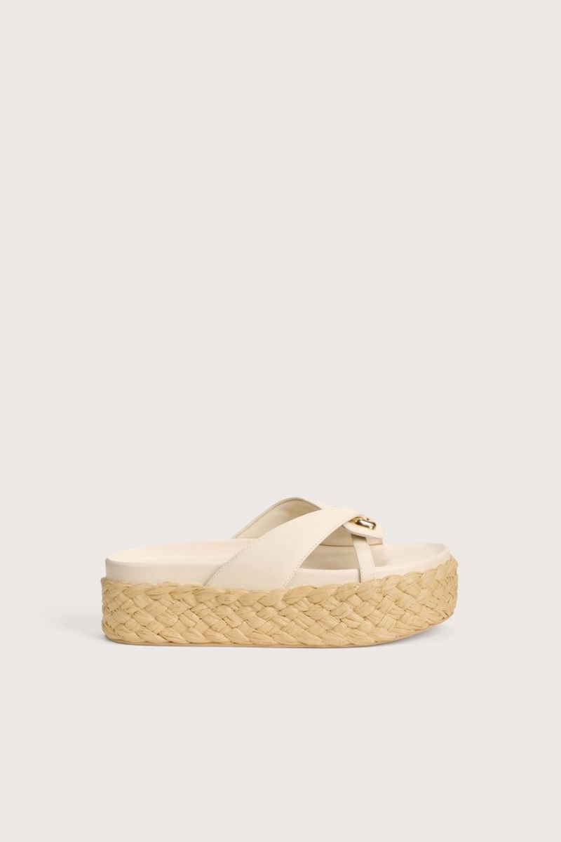 Cult Gaia Blythe Platform Sandals White | NZ 164739B