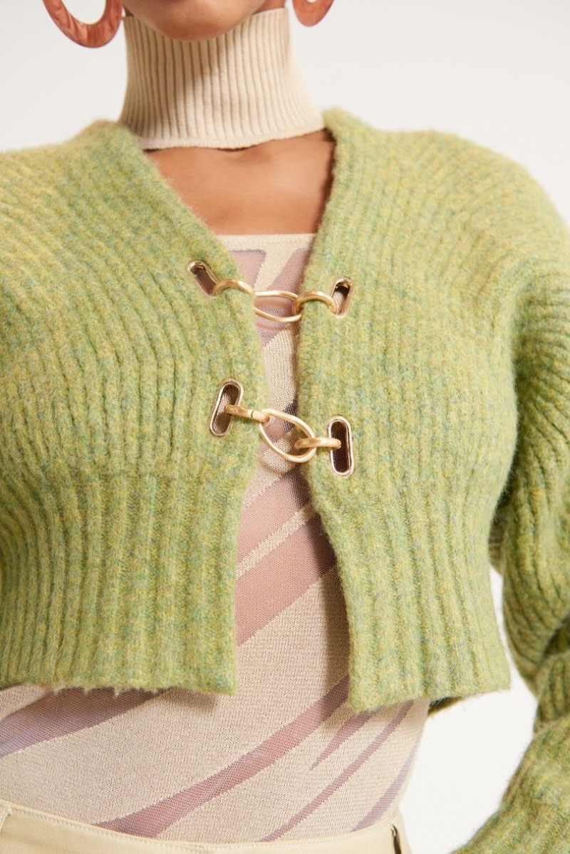 Cult Gaia Casella Knit Cardigan Green | NZ 875109A