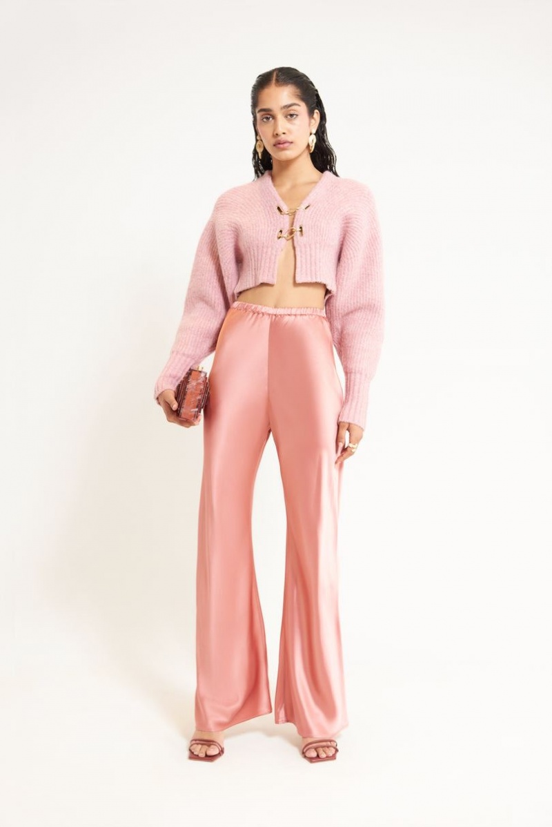 Cult Gaia Casella Knit Cardigan Pink | NZ 037681P