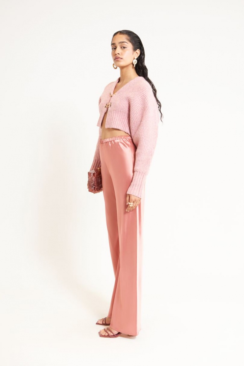 Cult Gaia Casella Knit Cardigan Pink | NZ 037681P