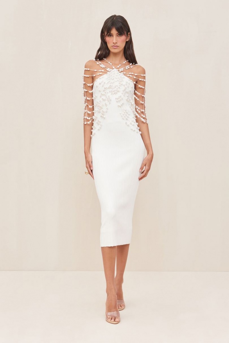 Cult Gaia Cecelia Knitted Dress White | NZ 689457F