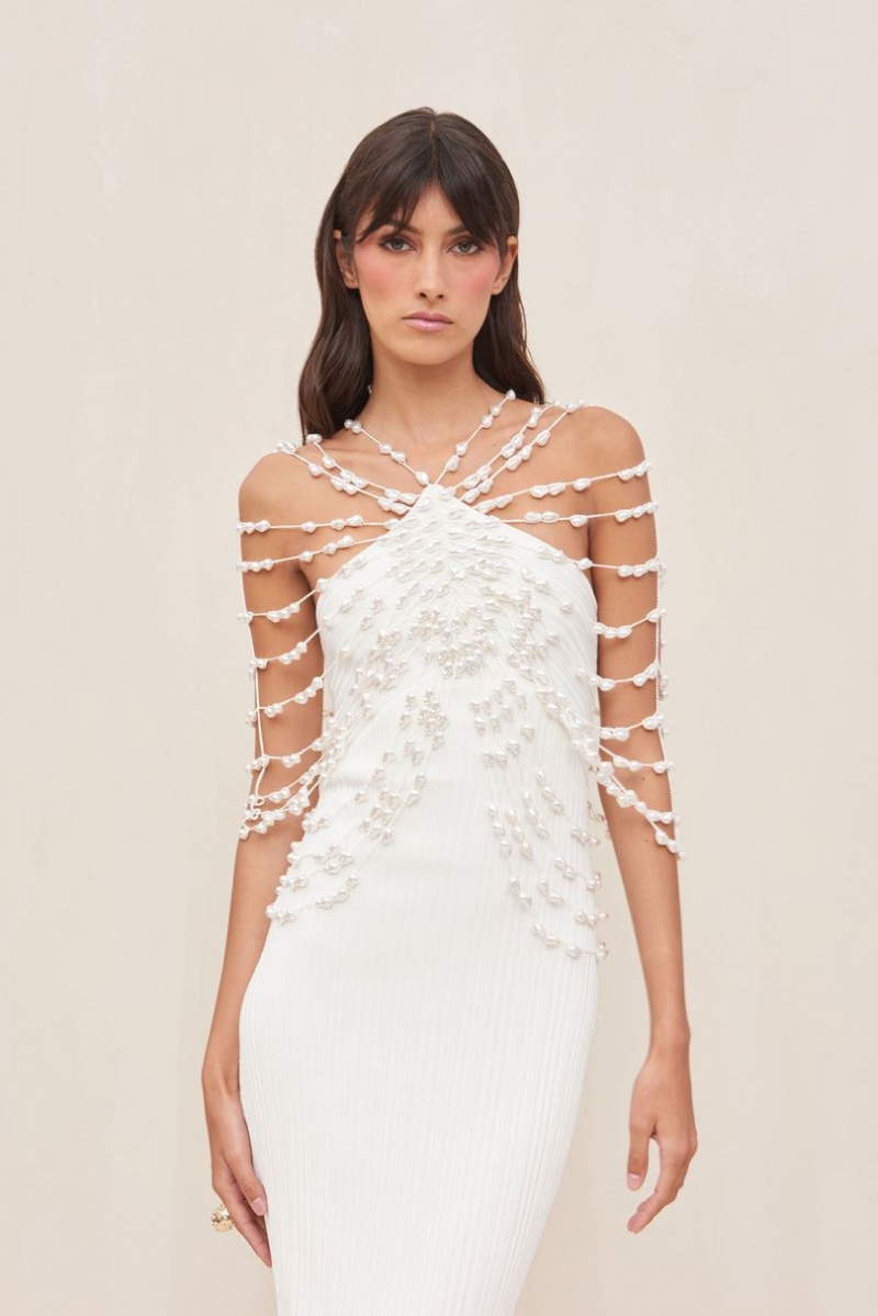 Cult Gaia Cecelia Knitted Dress White | NZ 689457F