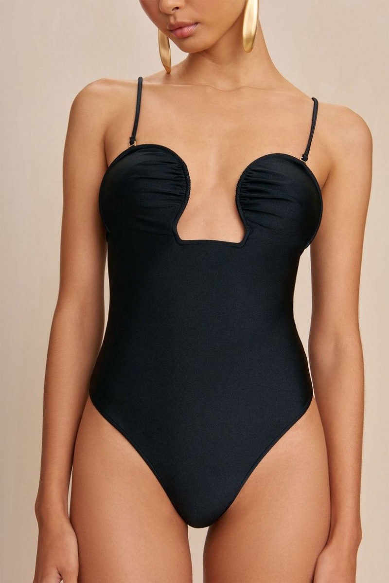 Cult Gaia Celia One Piece Bodysuit Black | NZ 604729S