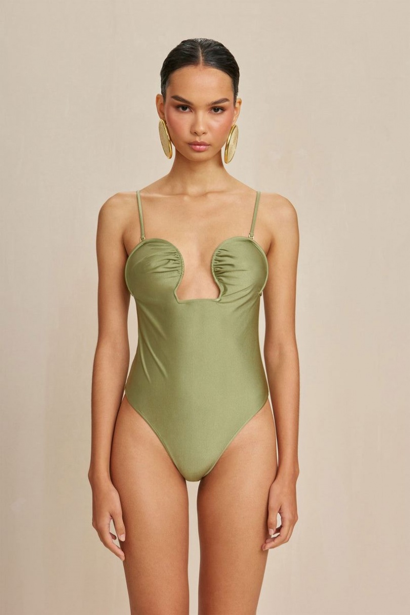 Cult Gaia Celia One Piece Bodysuit Green | NZ 816527Z