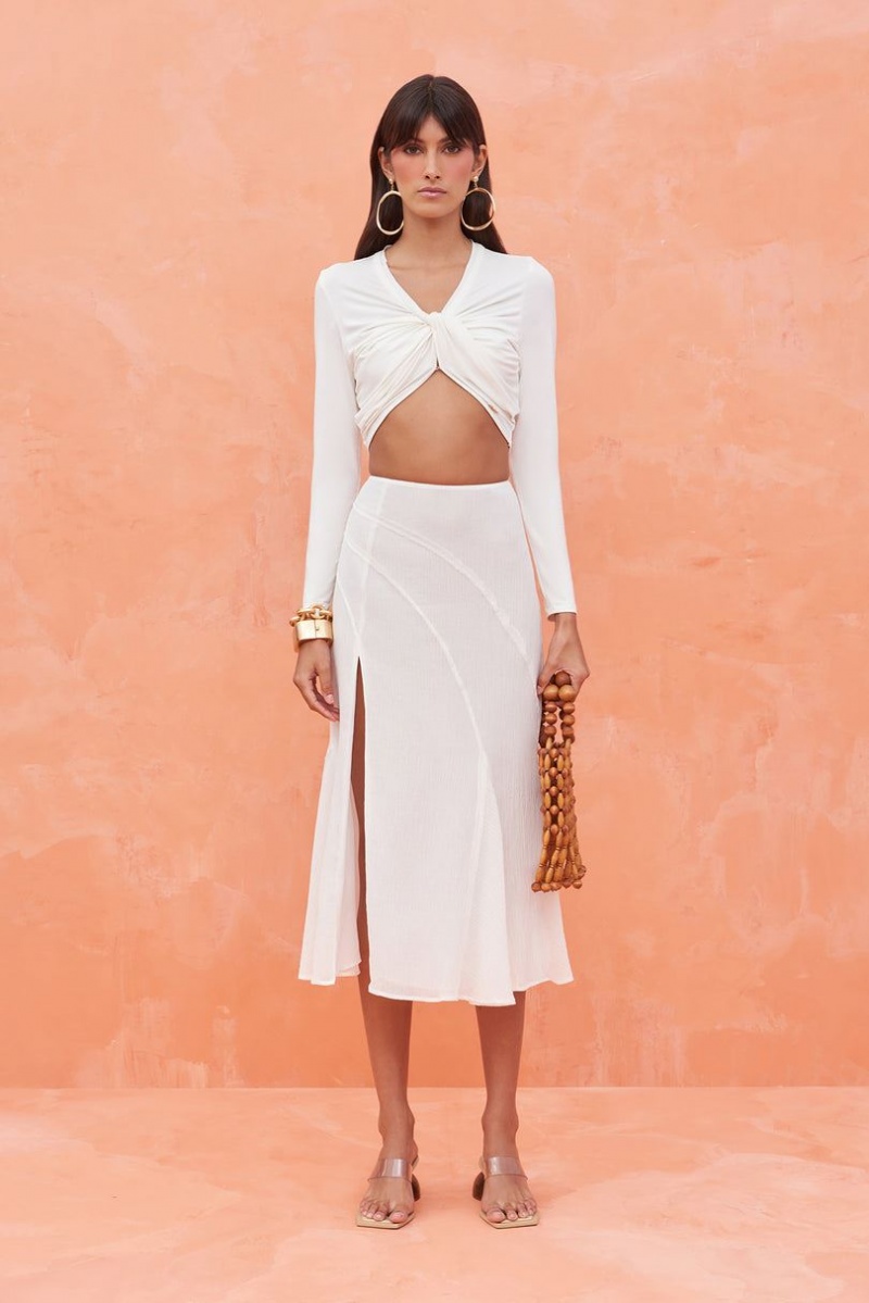 Cult Gaia Dallas Skirt White | NZ 396574X