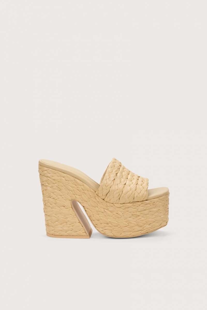 Cult Gaia Daria Platform Sandals Beige | NZ 327045O