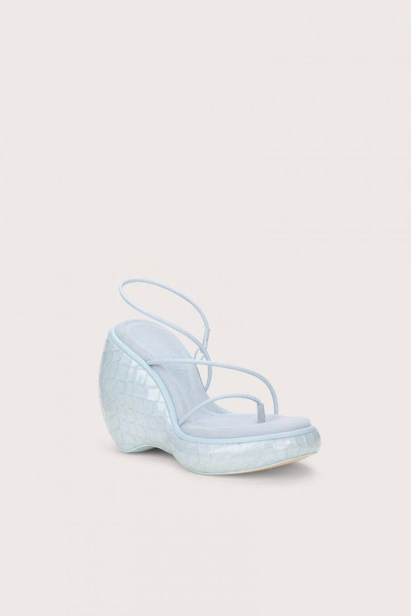 Cult Gaia Denali Wedge Sandals Blue | NZ 709326D