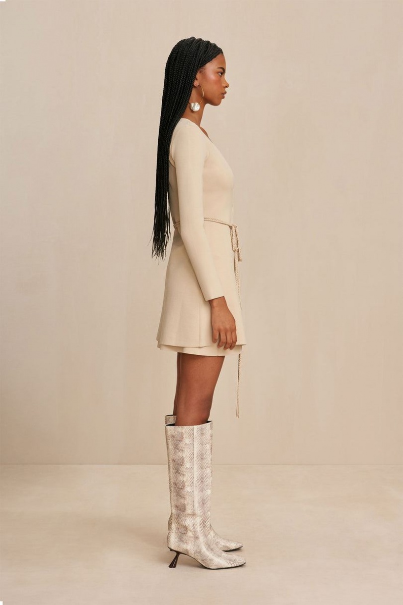 Cult Gaia Denisse Knit Skirt White | NZ 087264H