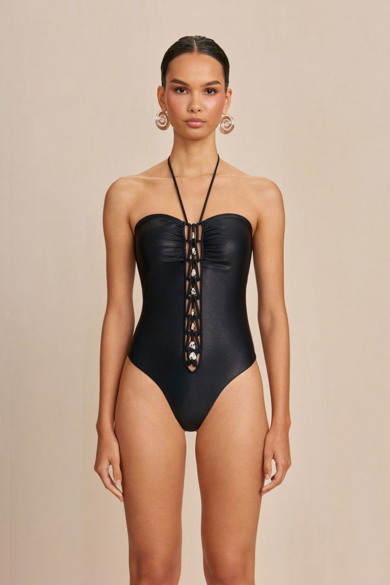 Cult Gaia Elorie One Piece Bodysuit Black | NZ 083127W