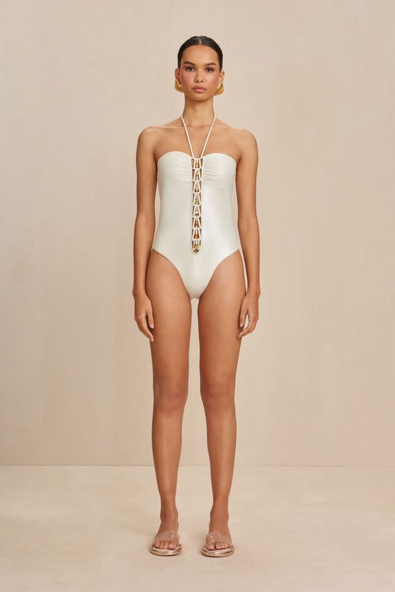 Cult Gaia Elorie One Piece Bodysuit White | NZ 605317G