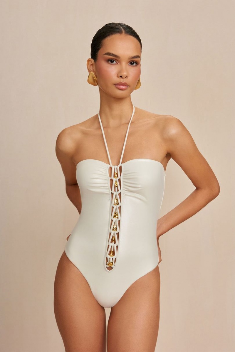 Cult Gaia Elorie One Piece Bodysuit White | NZ 605317G