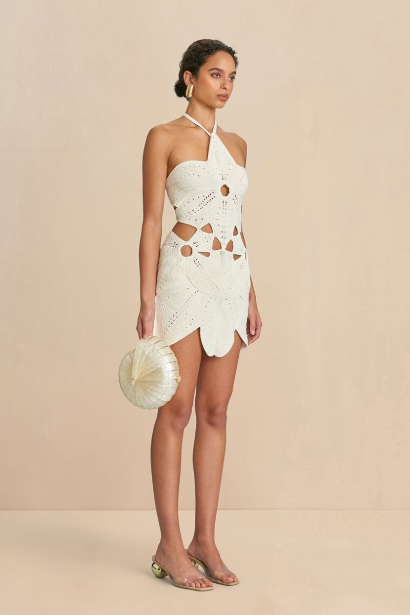 Cult Gaia Floreana Knitted Dress White | NZ 901247J