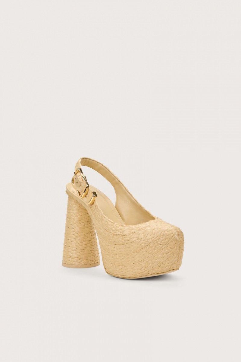 Cult Gaia Harmony Platform Sandals Beige | NZ 281754O