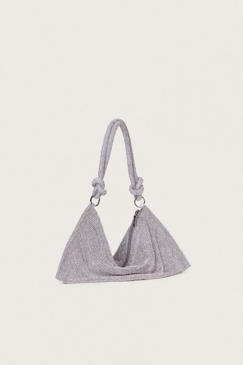 Cult Gaia Hera Mini Rhinestone Shoulder Bag Silver | NZ 895173V