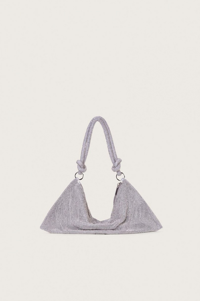 Cult Gaia Hera Mini Rhinestone Shoulder Bag Silver | NZ 895173V