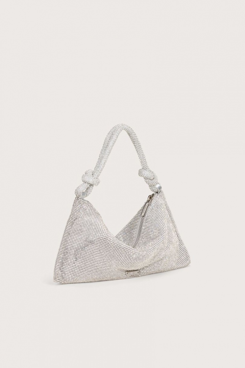 Cult Gaia Hera Nano Rhinestone Shoulder Bag Silver | NZ 713694Z