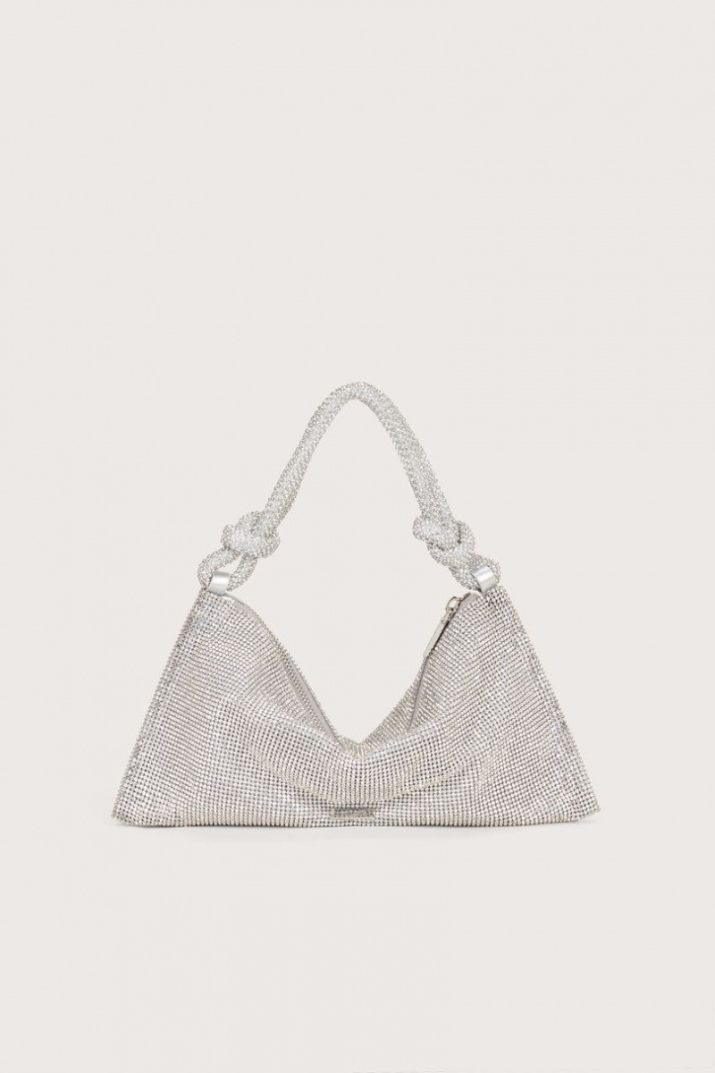 Cult Gaia Hera Nano Rhinestone Shoulder Bag Silver | NZ 713694Z