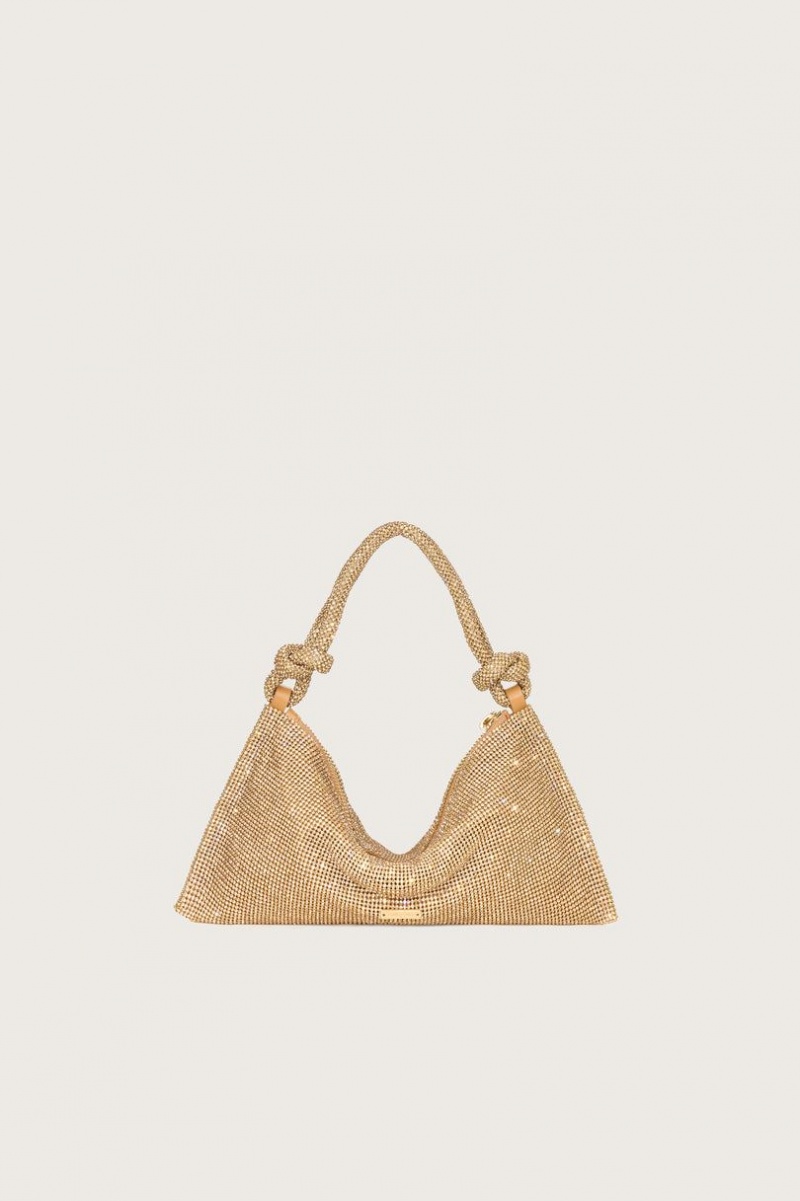 Cult Gaia Hera Nano Rhinestone Shoulder Bag Gold | NZ 725309Q