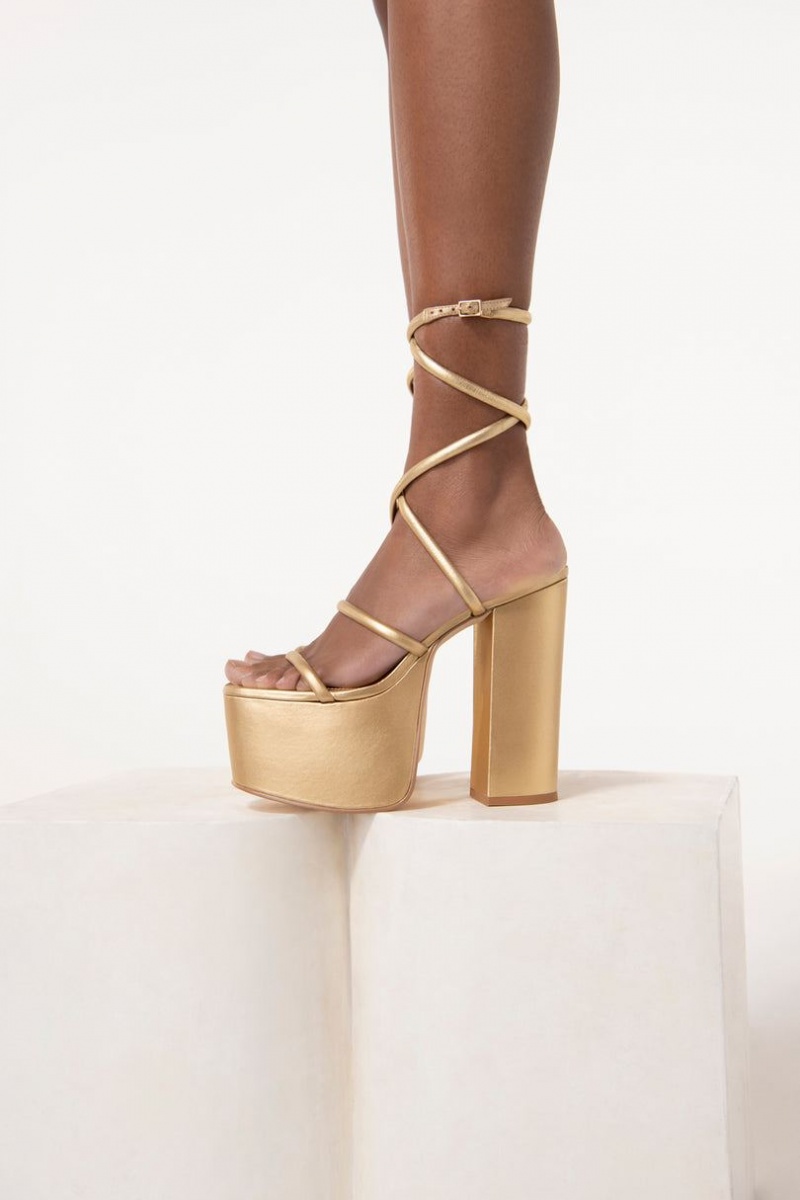 Cult Gaia Hyte Platform Sandals Gold | NZ 120875N