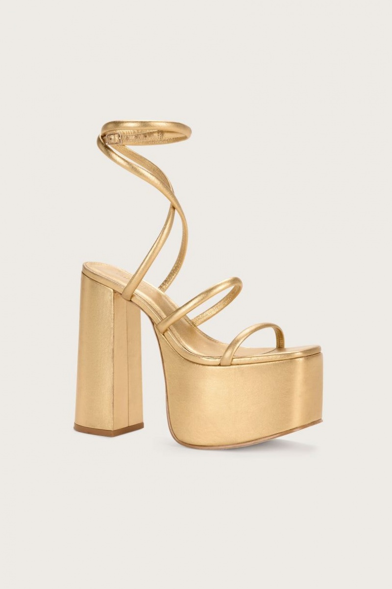 Cult Gaia Hyte Platform Sandals Gold | NZ 120875N