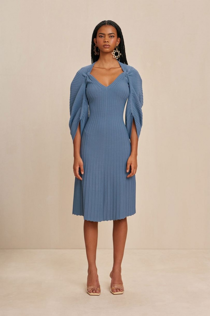 Cult Gaia Kaisa Knitted Dress Blue | NZ 130746M