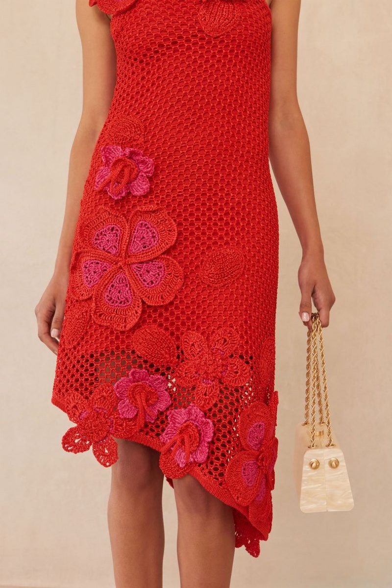 Cult Gaia Kourtney Crochet Dress Red | NZ 325198M